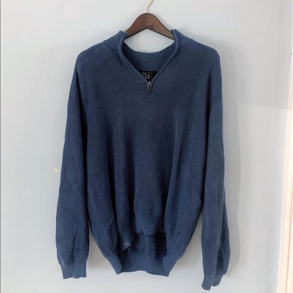 Jos A Bank Blue Traveler Fit Quarter Zip Knit - Picture 4 of 7